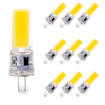 10 st G4 6W 600lm Cob Led Bi-pin Dimbar Kabinett Taklampa