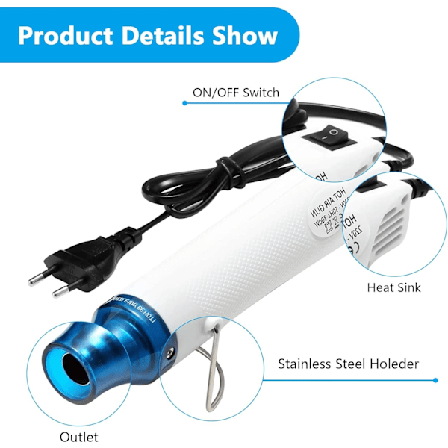 Kuumailmapuhallin, kuumailmapuhallin, kuumailmapuhallin, Mini Kuumailmapuhallin 220V 300W Kohokuviointi, ZQKLA