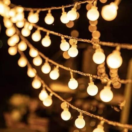 Outdoor Mood Lights Camping Joulukoristeet Asettelu Syntymäpäivävalot LED-valoilla Lämmin valkoinen 10m 80 valoa-akku