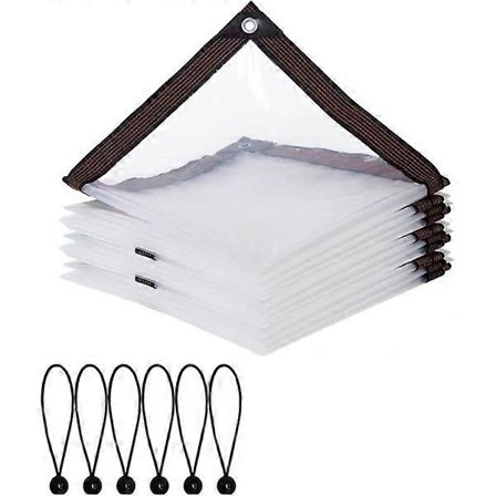 Transparent presenning regnskydd för balkongskydd väderbeständig vikbar presenning lämplig för användning i trädgården utomhus i växthus (3m x 4m)