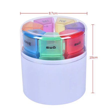 Pilleboks for én gang i uken, 7 dager, 28 rom, pillebeholder i plast for oppbevaring av medisiner, medikamentdispenser for hjemmereiser, ny