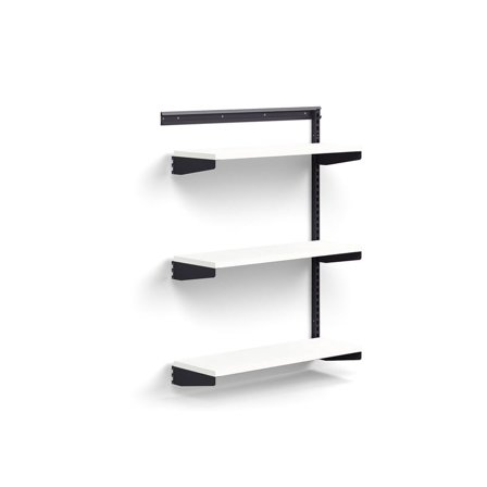 Wandregal RELY, Anbaumodul, Laminatböden, 1221 x 900 x 300 mm, anthrazit/weiß
