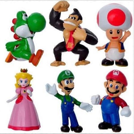 6-pakks Super Mario-figurer - Julegaver til barn og Super Mario-fans