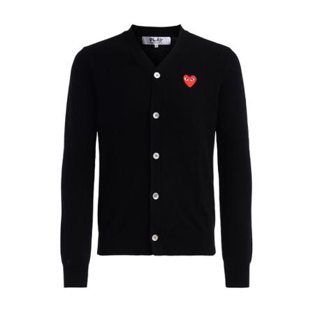 Comme des Garçons Play Logo Cardigan Sort, Herre Cardigans