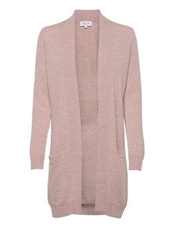 Pocket Long Cardigan Stickad Tröja Cardigan Rosa Davida Cashmere