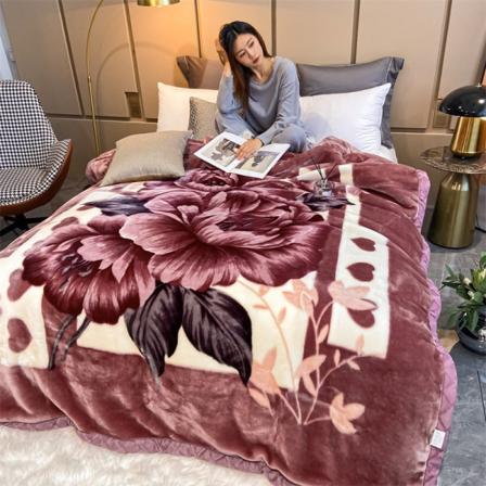 Mjuk komfortfilt Present Raschel Velvet Ny Höst Vinteraktiviteter Cover Förtjockat Dubbellager Floral Fragrance 180*220cm