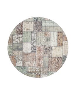 Matta Tarfaya patch rund Grön - 240 cm ø - KM Carpets