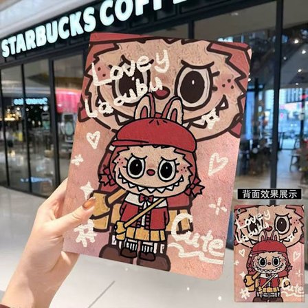 Etui for iPad 9 10.2" Rosa Labobu BB1 Søt 10" Tegneserie Horisontal Vertikal Støtte