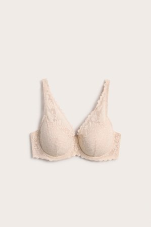 Kappahl | Vadderad bh i stretchig spets Ljusrosa 95F | Ljusrosa