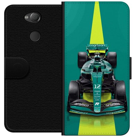 Yhteensopiva Lompakkokotelo Sony Sony Xperia XA2 Aston Martinin Formula 1 -auto vihreässä kilpailumuotoilussa, jossa on moderni studiosentuntma