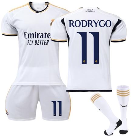 2023-2024 Real Madrid Hjemme Fotballtrøye for Barn nr 11 RODRYGO Z X 10-11 years