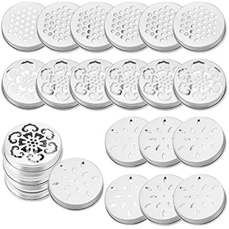 30 st Masonburklock med 3 Hål, Ljus Topp, Mason, Ljus, Boll