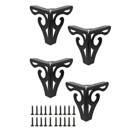 Set om 4 moderna svarta metallmöbelben Bordsben Ersättningsben för soffa Triangulära bordsben med skruvar för DIY-projekt, soffa, bord, skåp
