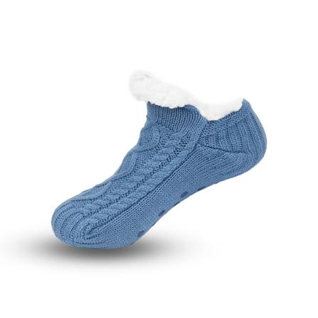 Tofflor för kvinnor och män - Toffelstrumpor, varma vinterfodrade halkfria stickade fleecetoffelstrumpor tillgängliga i storlekar 4 28cm(43-46)