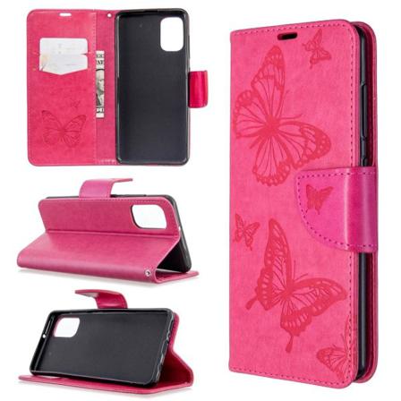 Samsung Galaxy A41 - Fjärilar Plånboksfodral - Rosa Pink Rosa
