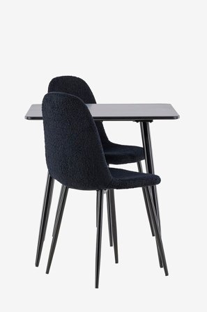 Venture Home - Polar-spisebord med polar-spisebordsstol - Sort - Spisegrupper - Fra Homeroom