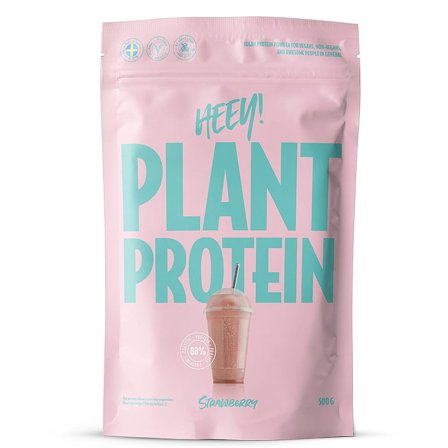 Heey! Vegan Plant Protein 500 g Strawberry, Sport & Velvære, Protein & Energi, Proteinpulver