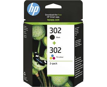 Ink 302 Black 2-pack - HP 302 tri color & black 2-pack bläckpatron