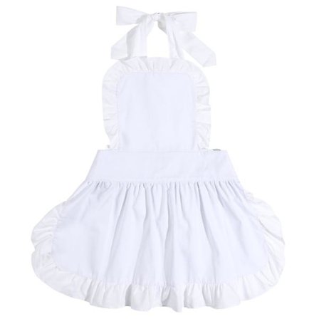 Dames Arbejdskjoler Hvid Forklæde Fancy Dress Pigekostume Apr