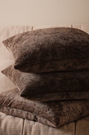 Jotex - Putetrekk 3-pakke 50x50 Cm mørkbrun - CHLOE - Kjøp Pynteputer & trekk hos Jotex