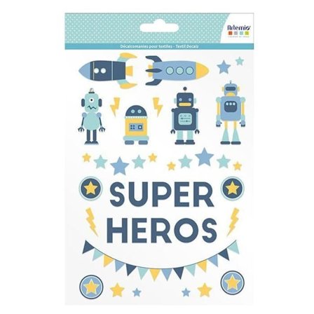 Silitettävä siirtokuva tekstiileille - A5 - Super Heroes