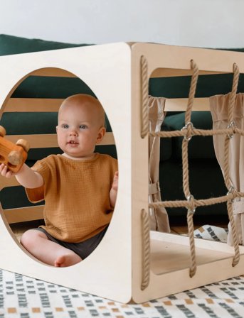 Ette Tete Climbing Play Cube Cubitri - Brown - 58X 58X 58CM