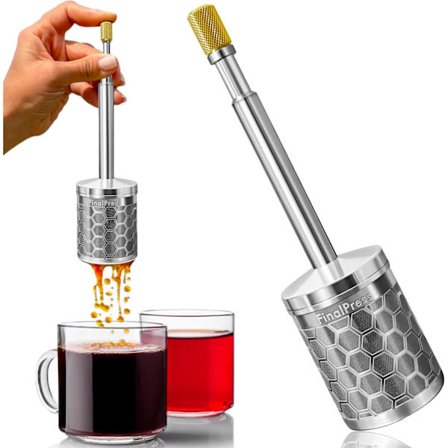 Kaffemaskine og tebrygger - Tryk på stemplet for at brygge hvor som helst - 304 rustfrit stål