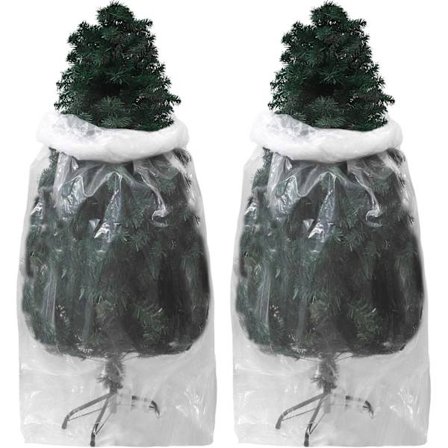 2-pakning juletreoppbevaringspose 9 x 6 fot store flytteposer Xmas Klar Poly Juletre Avhendingsposer for stående oppbevaring 9 x 6 fot