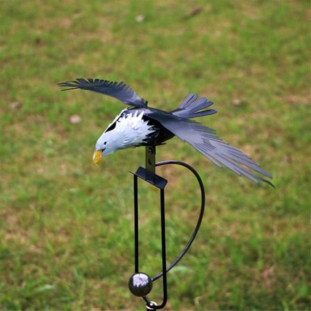 Trädgårdsstaty av vithövdad havsörn, örnskulptur i trädgården för att skrämma bort invasiva djur för hem, kontor, utomhusdekoration - WELLNGS