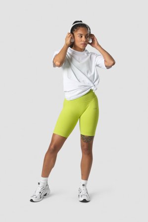 ICANIWILL - Ribbed Define Seamless Biker Shorts Lime Green - Dame - ICIW