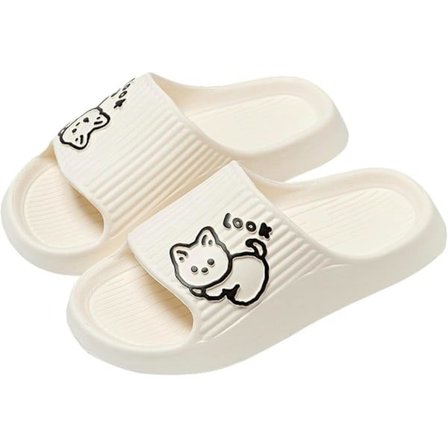 Herre, Sklisikre Dusjtøfler for Baderom, Myke Flip-flops med Tøfler for Innendørs Hjem Hage, Søte Kattetrykte Jentesandaler 6.5-7