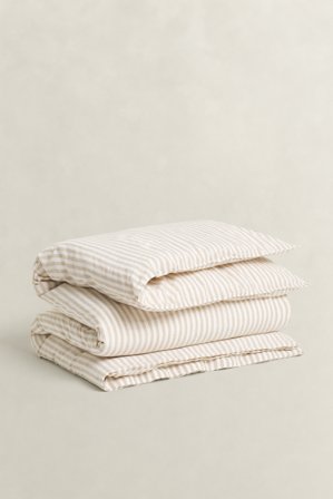 GANT Wohnaccessoires Cotton Linen Striped Doppelbettbezug (240x220) Beige