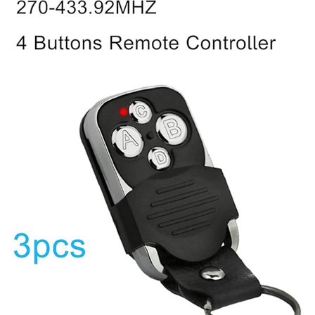 Fjernbetjening [3 stk.], Elektrisk fjernbetjening, Til garageport Universal fjernbetjening 270-433.92mhz Med 4 duplikat knapper Hy