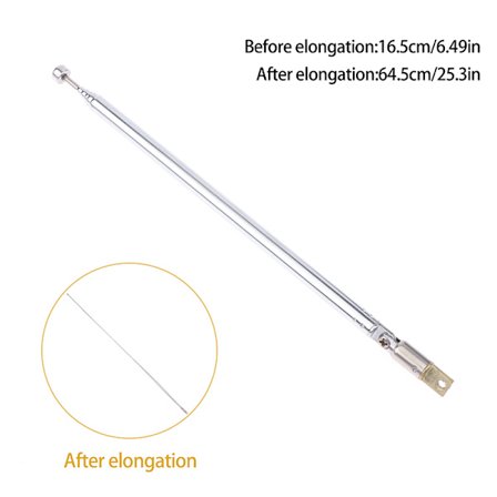 48/64 cm 6-sektion helkanals Am Fm Radio Teleskopantenn R