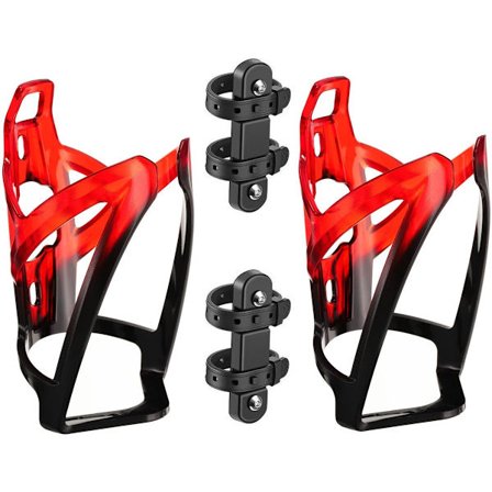 2 Polkupyörän Juomapullotelinettä, Universaali Pyörän Pulloteline, Ultralight Pulloteline, Rei'ityksetön, Sisältää 2 Kiinnikettä, Liukuväri Musta ja 