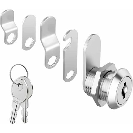 16 mm cylinder sikkerhedslås til postkasse med 5 forskellige låseplader og 2 nøgler, kabinet kamlås, skab, værktøjskasse, arkivskab