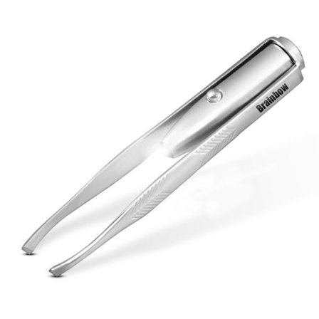 1 stk LED pincet+3 batterier øjenvipper øjenbryn øjne hårfjerner værktøj rustfrit stål øjenbryn pincet