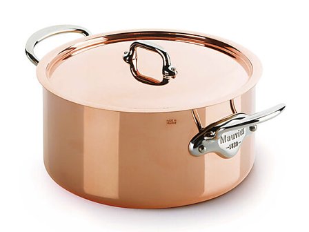 MAUVIEL 1830 Gryte med lokk M'150S i kobber og stål 5,9l