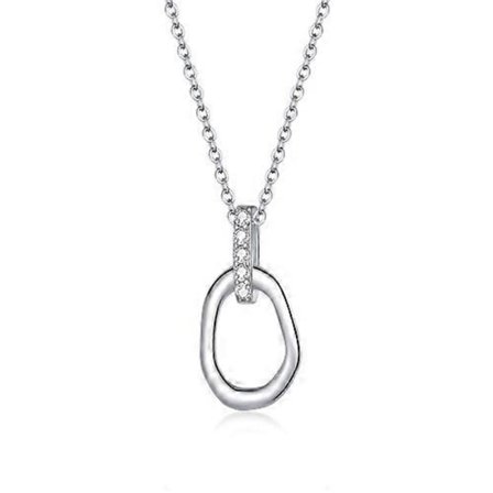 S925 Sterling Silver Geometri Dam Halsband Smycken