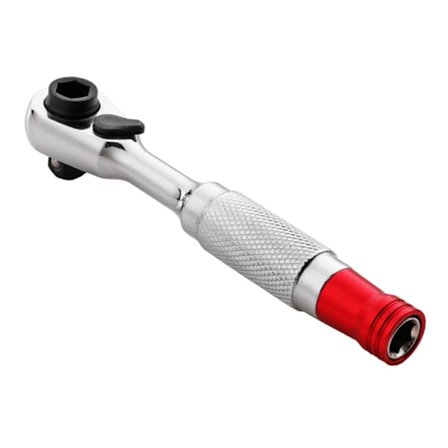 Ergonomisk Mini Skrallefastnøkkel 360 Roterende Hode 1/4" Drive Skrallehåndtak