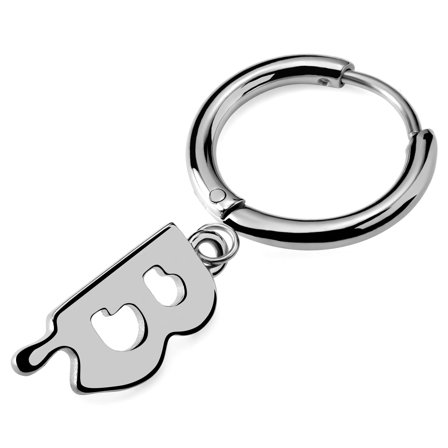 Fahrenheit | Smeltende Stål B-ørering til mænd - Hoop øreringe m. vedhæng