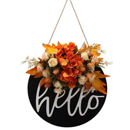Høstkranser, Velkomstskilt for Inngangsdør Rutete med Eukalyptus Høstkranser for Inngangsdør Verandaskilt Dekorasjon for Inngangsdør, Restaurant, 
