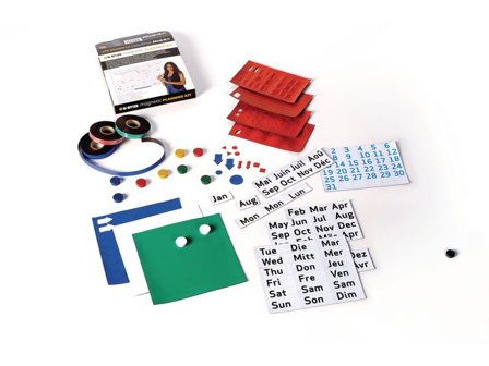 ARCHYI Det magnetiska planeringspaketet för whiteboardtavlor inkluderar magnetiska pilar, kalender, remsor, magneter och självhäftande tillbehör - 