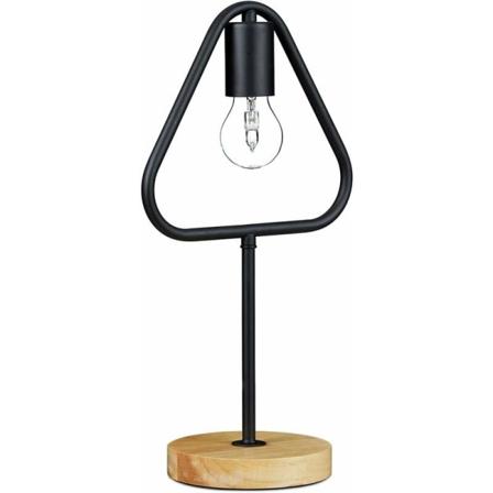 Moderne skrivebordslampe med skyggeløst design og metaltræbase? HxBxD: 41,5 x 22 x 14,5 cm Trekantet mønster, sort
