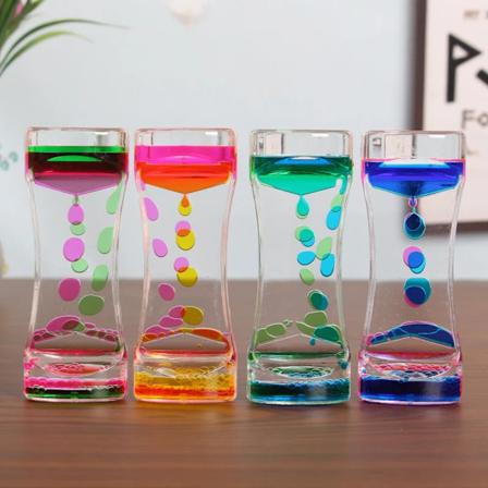 1 styk Væske Motion Bubbler Timeglas Timer Bevægelse Sanselegetøj