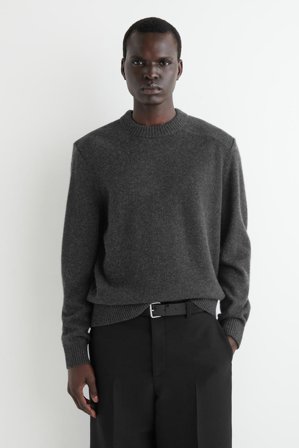COS Men's Cashmere Crew-Neck Jumper in Grey