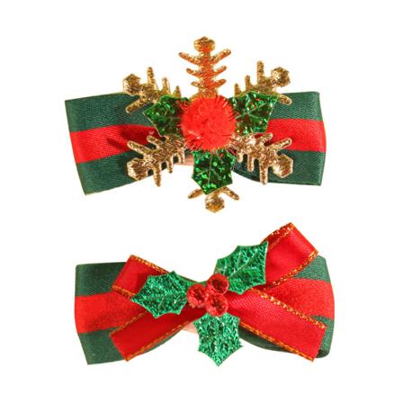 2st barnhårklämmor jul söt rosett Spännband jul snöflinga klämma Huvudbonader Tillbehör