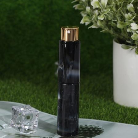 Kannettava uudelleentäytettävä hajuvesisuihkepullo, marmoroitu tyhjä pakkaus Black & Gold 10ml empty