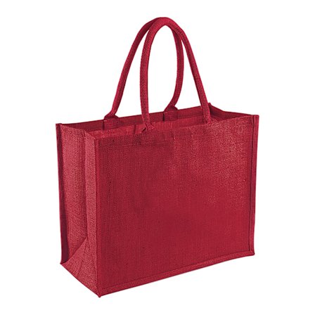 Westford Mill Classic Jute Shopper Bag (21 liter) One Size Röd