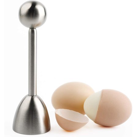 Myk kokt eggknekker Topper i rustfritt stål Skallseparator Fjerner Egg Cutter